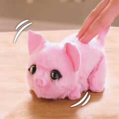 furReal piglet inside a backpack to show 5-inch portable size benefit