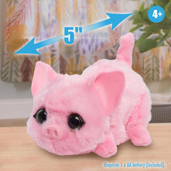 furReal piglet on playroom floor with child playing to inspire imaginative play