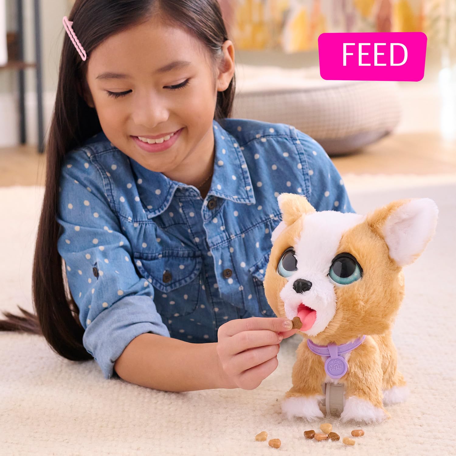 furReal Poop-A-Lots Corgi with leash for authentic caregiver roleplay.