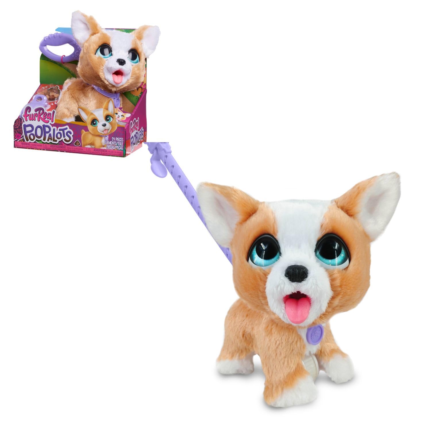 furReal Poop-A-Lots Corgi walking toy in action for interactive play.