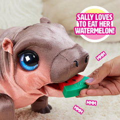 FurReal Sally back button being pressed, demonstrating how to trigger walking
