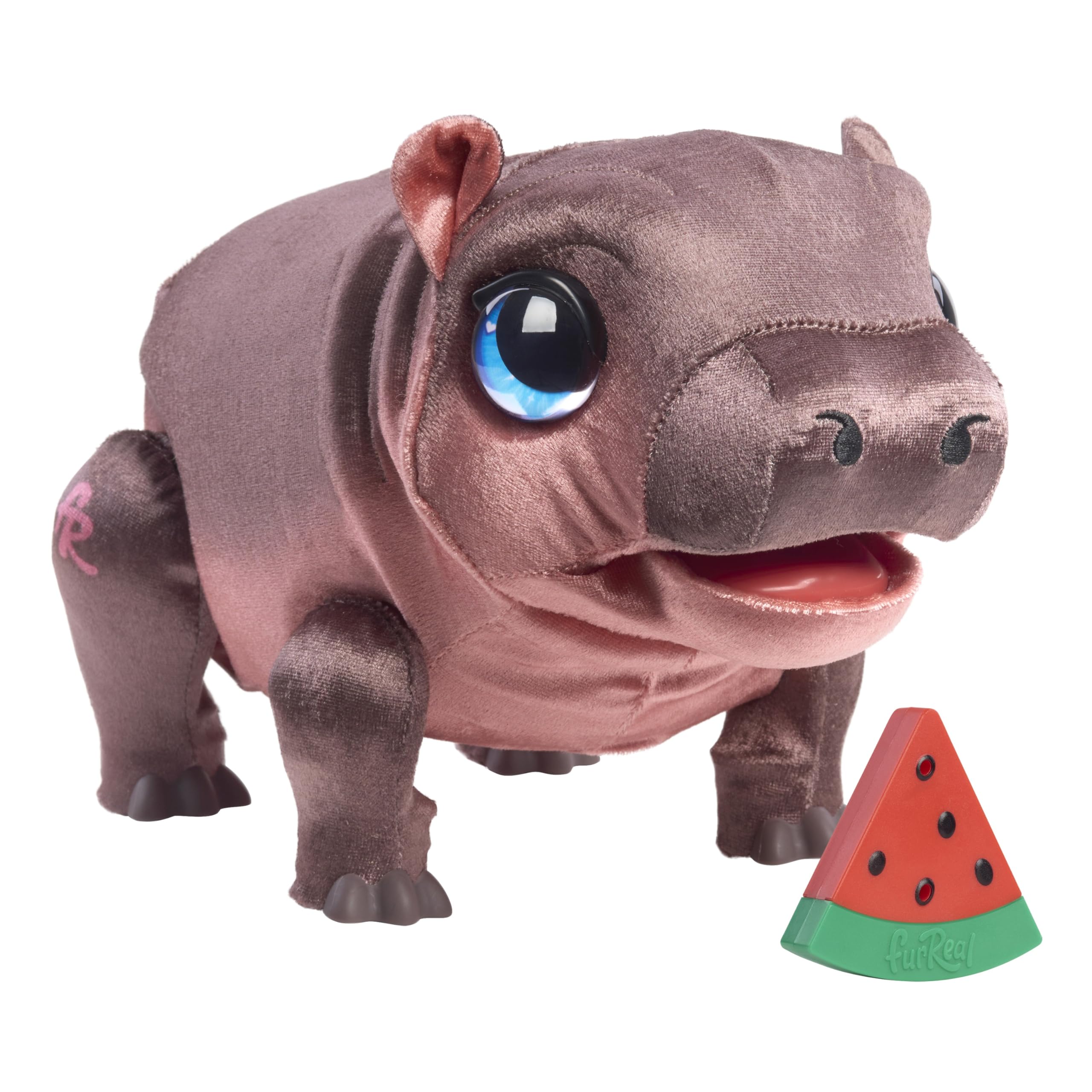 FurReal Sally front view showing plush body and sparkly eyes, inviting play