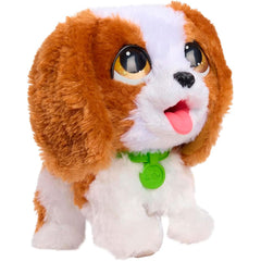 FurReal Cavalier spaniel front view showing leash and included scoop for playtime convenience