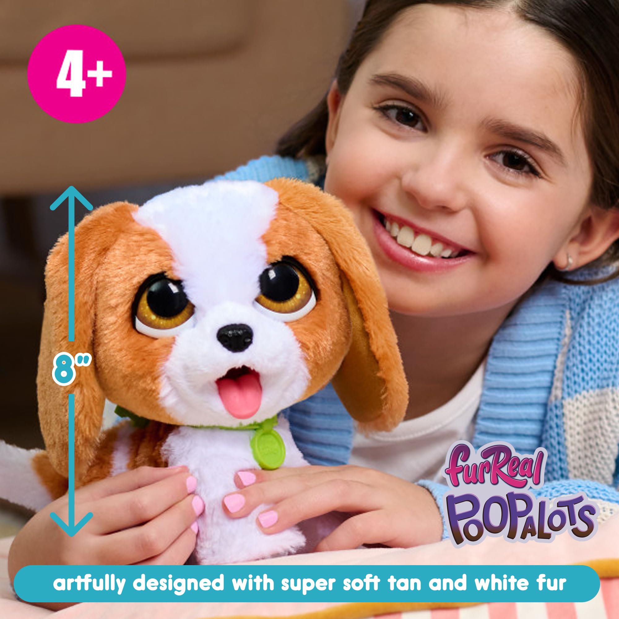 FurReal spaniel walking on hardwood with child holding leash showing interactive fun