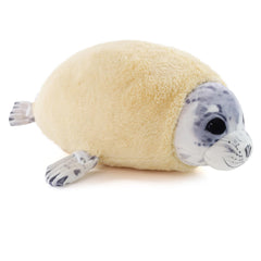 Furvana seal pillow side view, ideal cuddle-ready accessory for desks and couches.