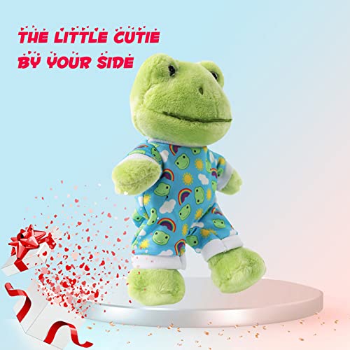 Furvana Green Frog Plush Detachable Skirt – adjustable styling for kids' imagination.