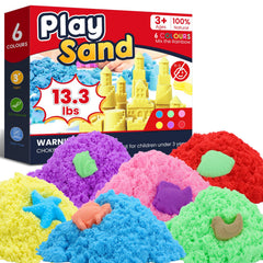 FURWEY Play Sand six-color packaging shown for tidy storage and color variety