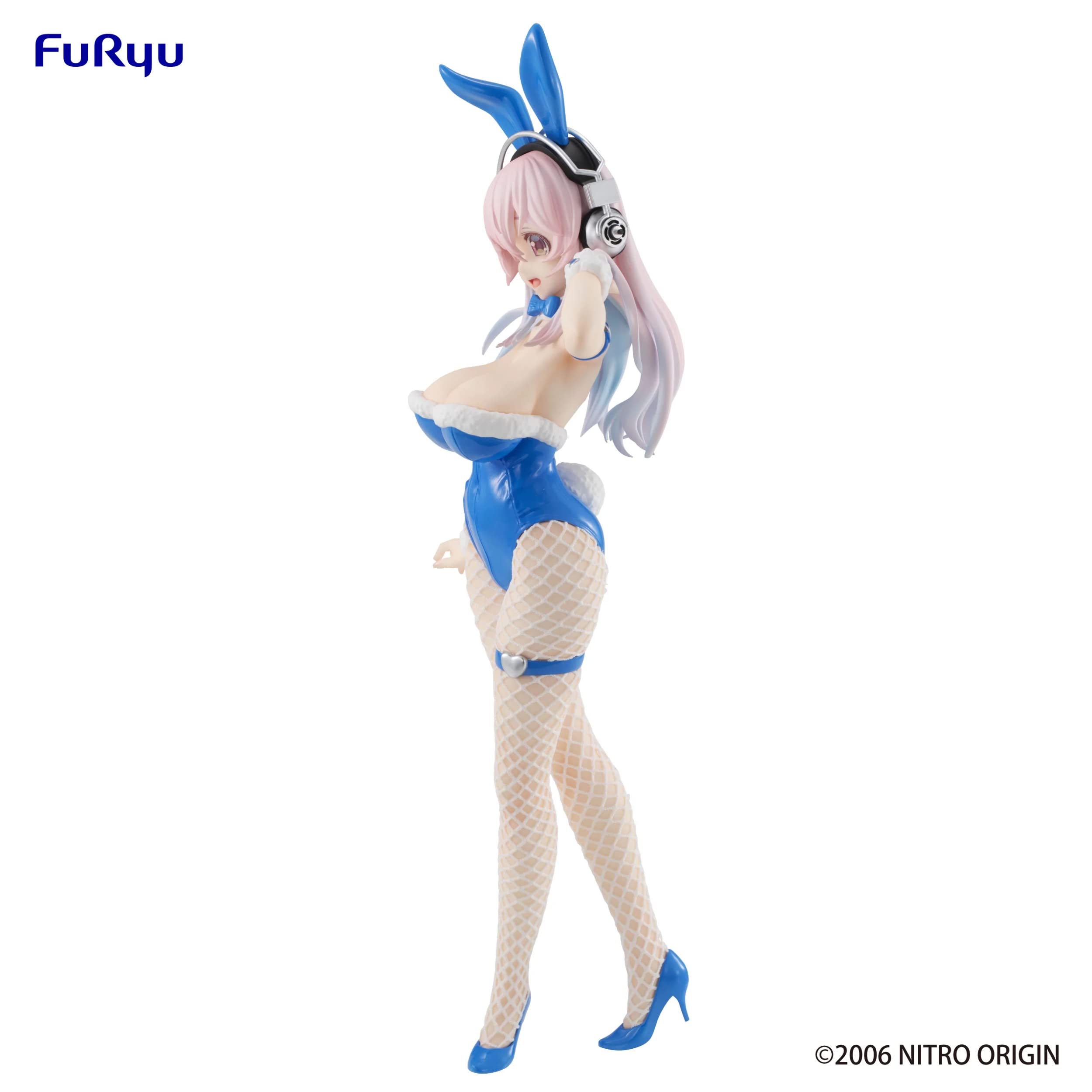 Furyu Super Sonico BiCute Bunnies Blue Rabbit pose closeup shows character expression