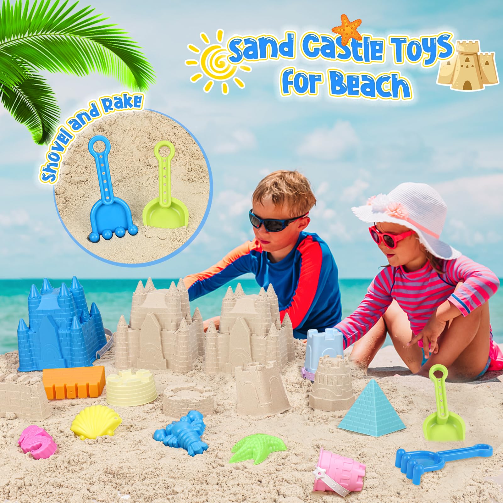 FUSPWEAO beach rake helps smooth edges and moat design