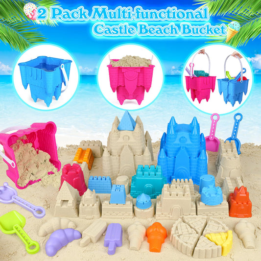 FUSPWEAO mesh beach bag keeps toys organized and dries quickly after play.