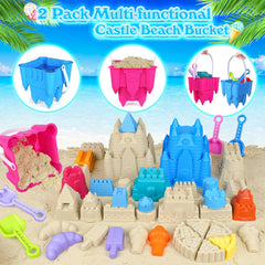 FUSPWEAO mesh beach bag keeps toys organized and dries quickly after play.