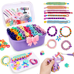 FUTESI bracelet making kit with rainbow bands for creative crafting at home.