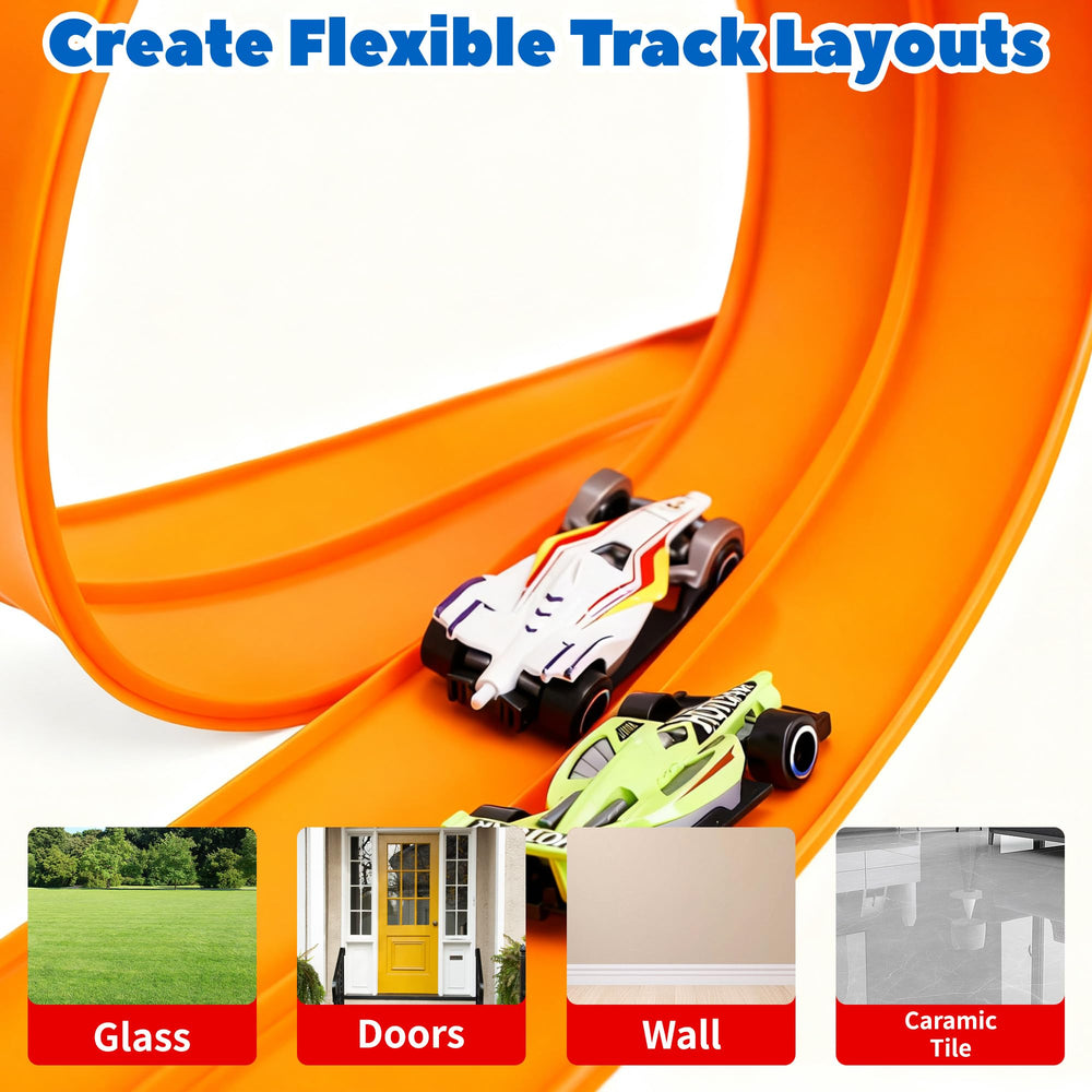 Durable PVC construction withstands hours of imaginative racing.
