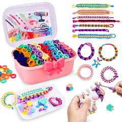 FUTESI Rainbow Bands Kit with loom for easy bracelet making.