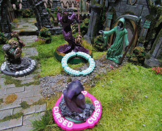 Futhark DND Condition Rings with vibrant colors for rapid combat status checks.