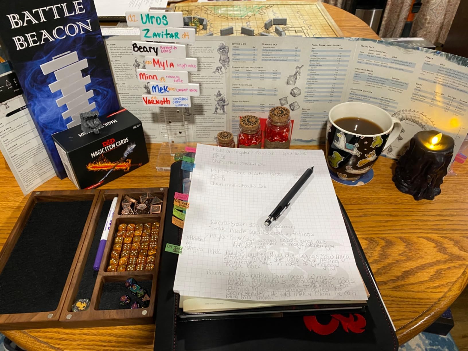 Futhark DND Initiative Tracker compact storage box keeps components neatly organized.