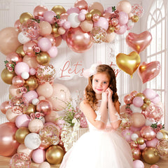 Futureferry confetti balloons with rose gold accents spark festive flair.