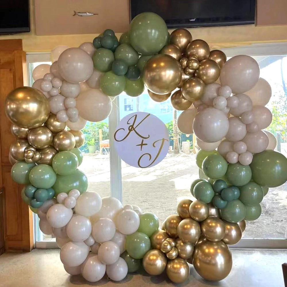 Futureferry olive white sand gold confetti balloons add festive shimmer