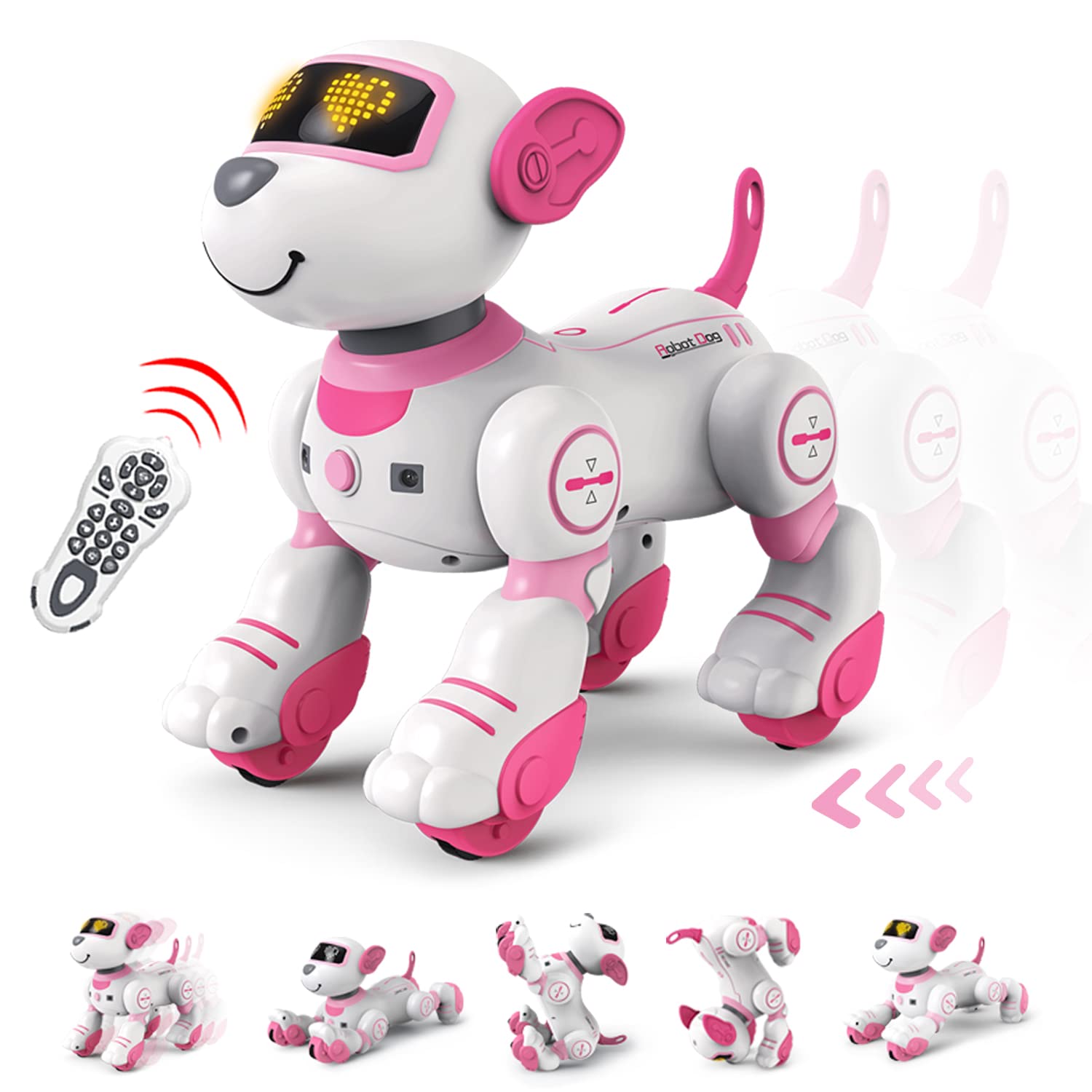 FUUY robot dog toy dances to music, inviting rhythmic play.