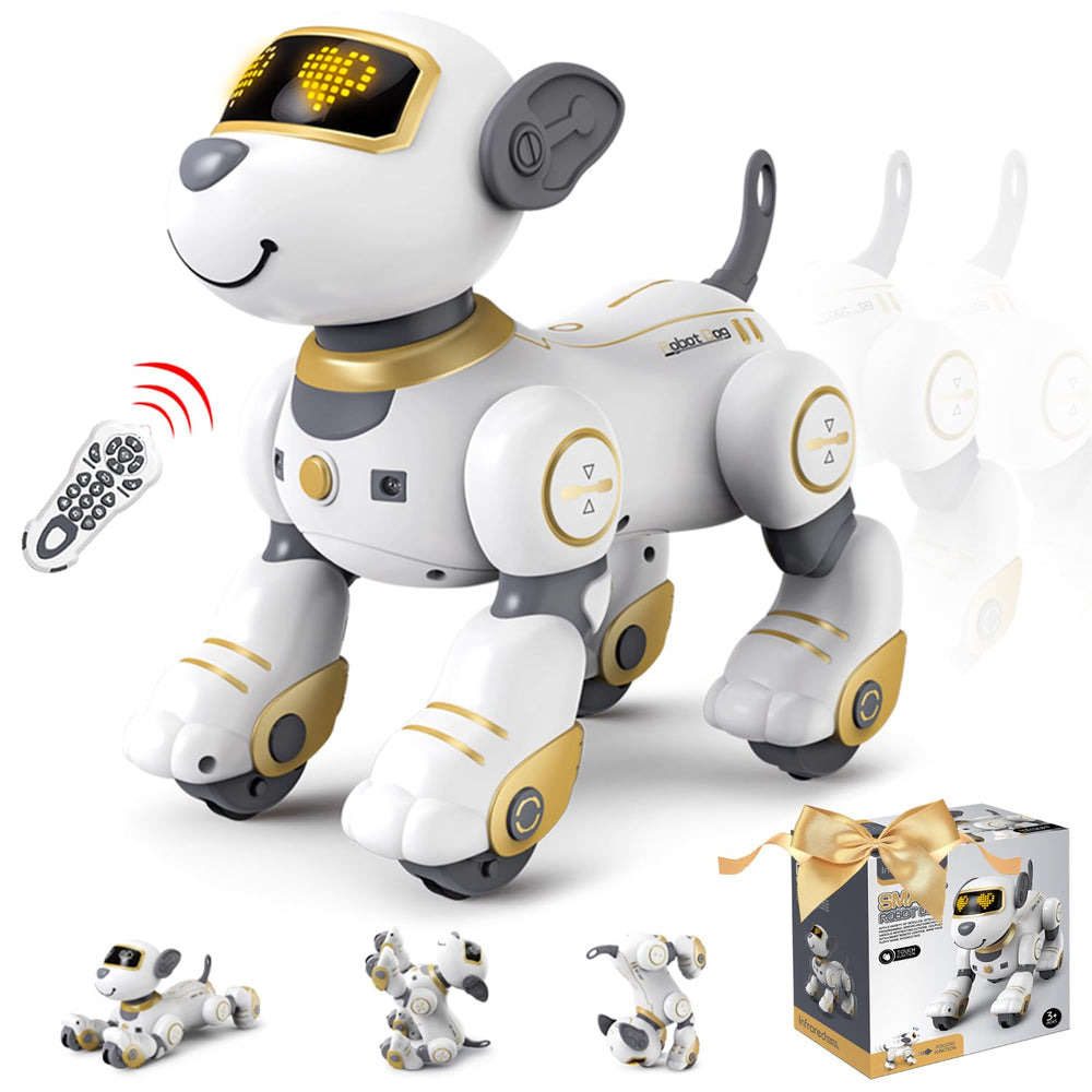FUUY Robot Dog dances automatically, inviting kids to join the rhythm.
