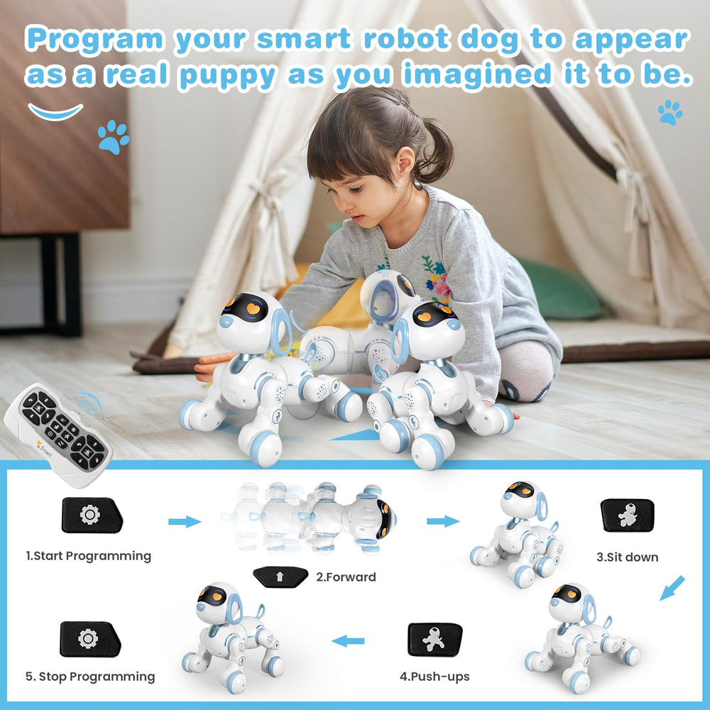FUUY Robot Dog built-in music and dance for entertaining moments.