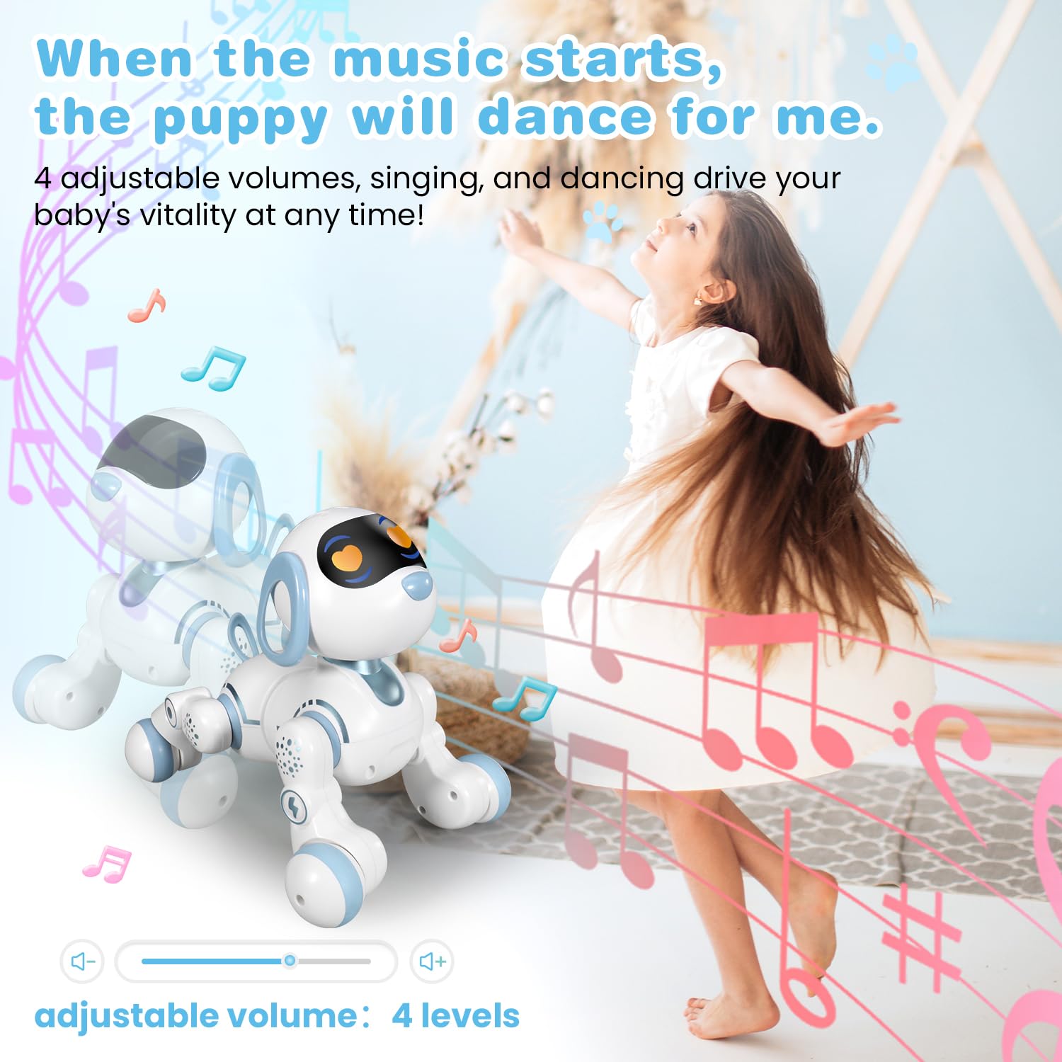FUUY Robot Dog rechargeable battery supports longer play sessions.
