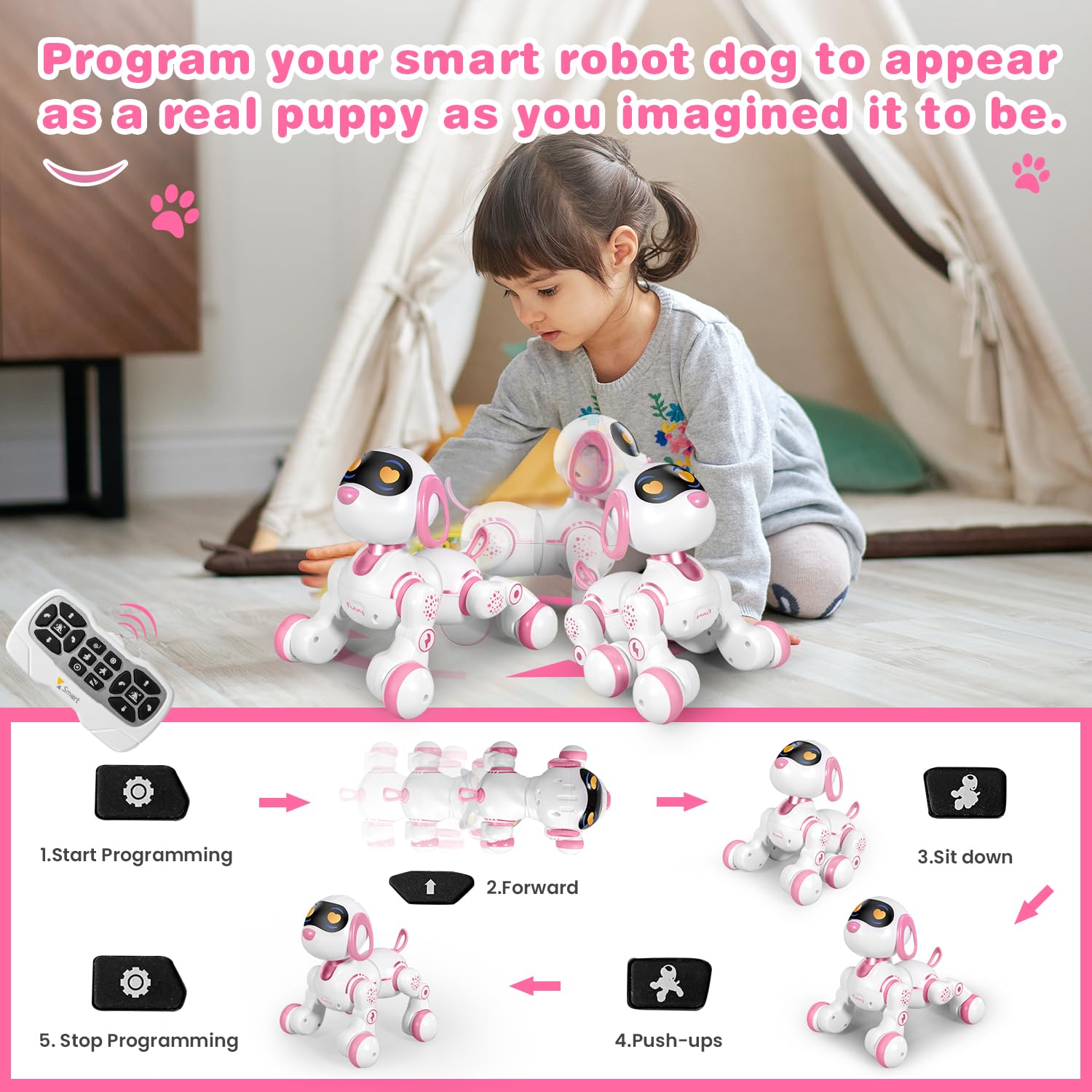 FUUY robot dog toy imitates animal forms to spark imagination