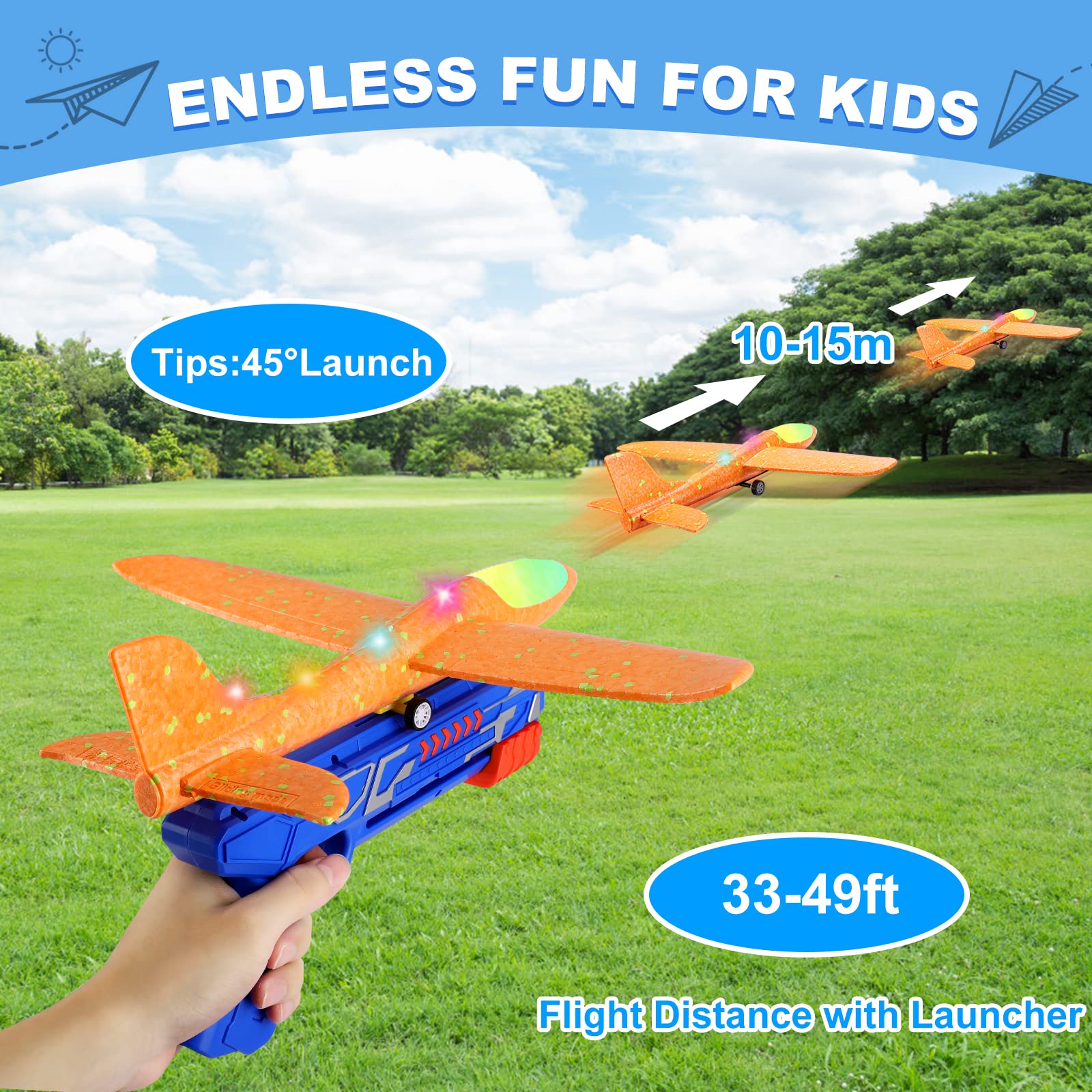 Fuwidvia 3 pack green glider plane designed for safe kid-friendly tosses