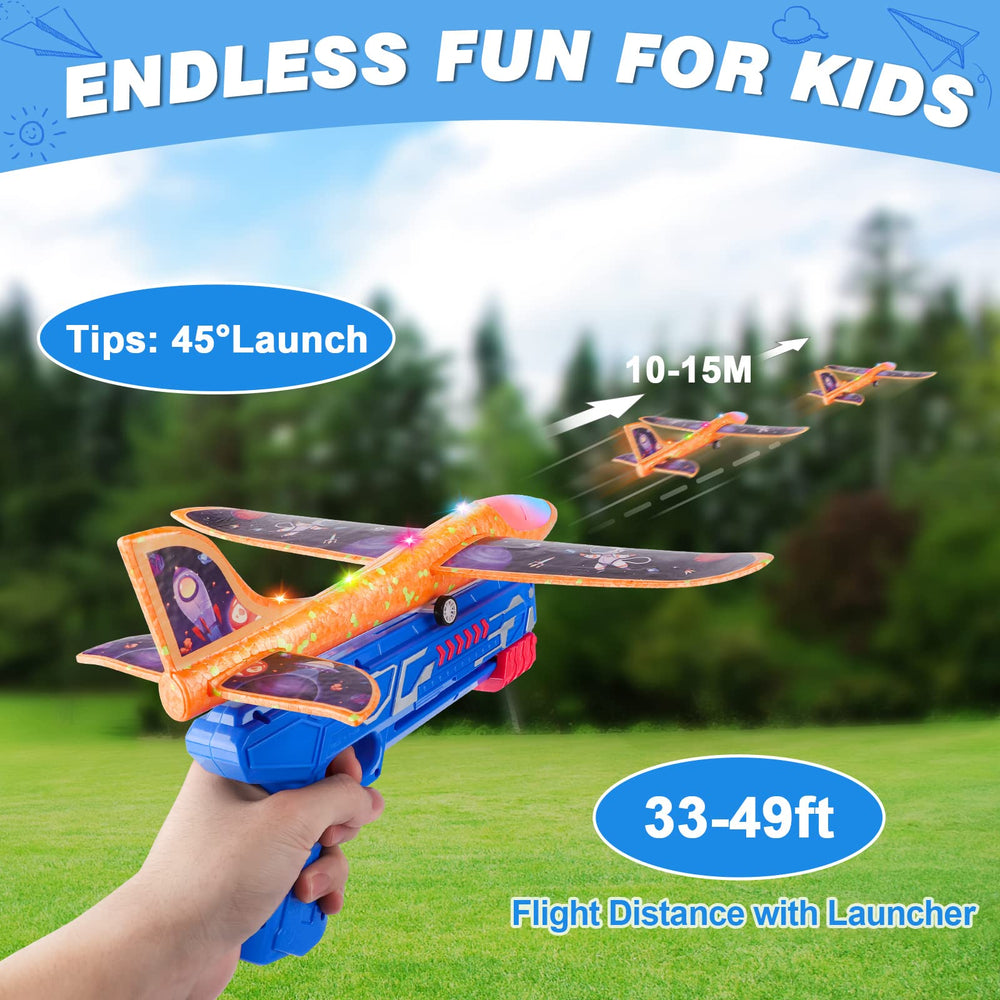 Fuwidvia orange foam airplane ready for backyard launches