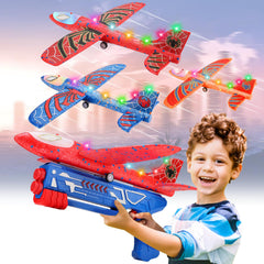 Fuwidvia red foam glider with LED lights for outdoor flying