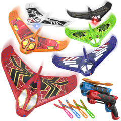 Fuwidvia six-color foam airplane with LED lights for safe outdoor play.
