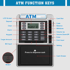 Fuwidvia ATM Piggy Bank clock and calendar features for daily routines