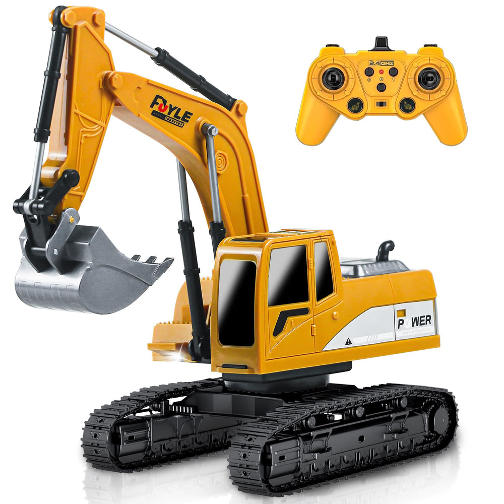 FUYLE RC excavator toy front view for realistic construction play