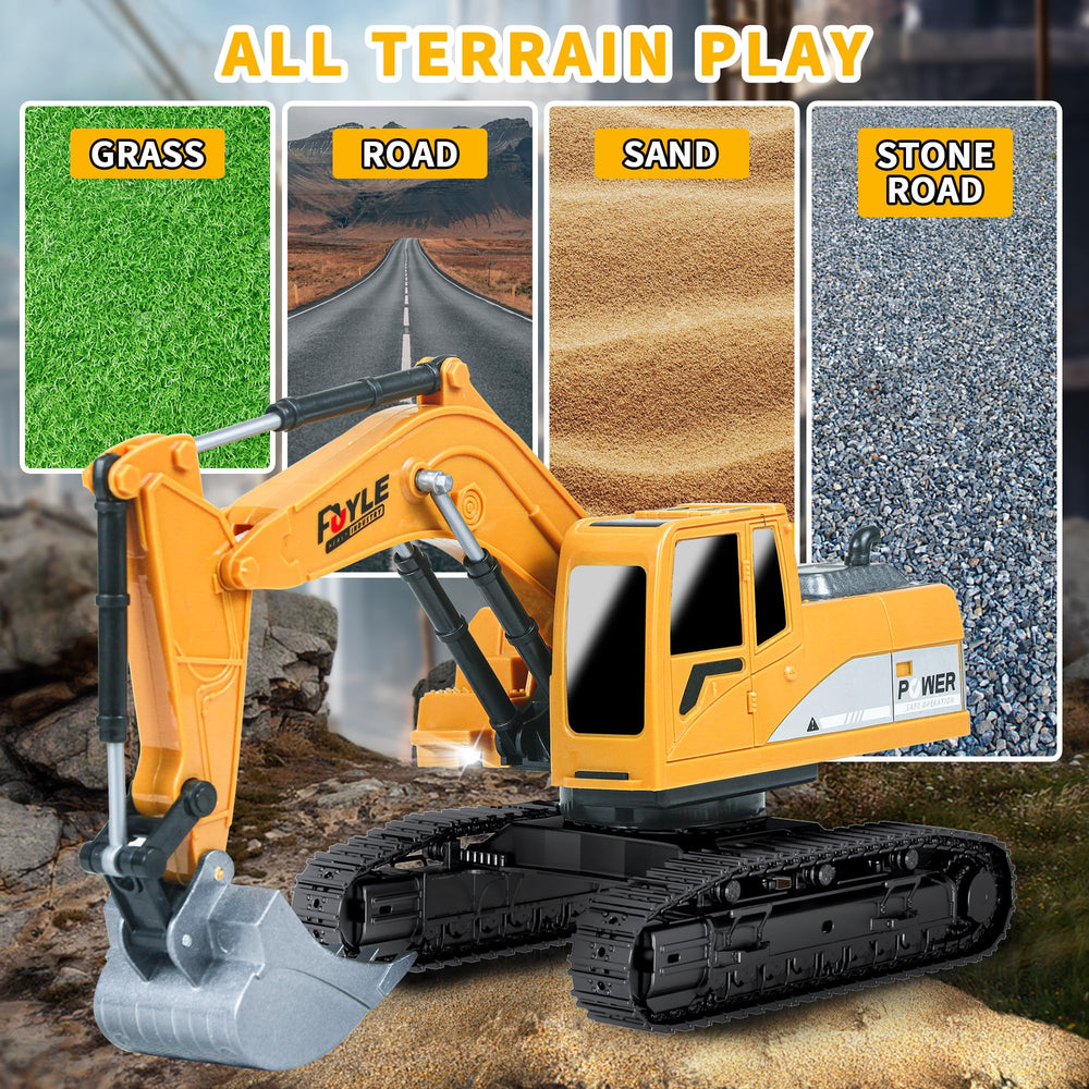 FUYLE RC excavator toy rubber tracks on varied surfaces