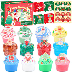 Fuyoudee Christmas Slime Set Crystal – soft non-sticky texture for sensory play.