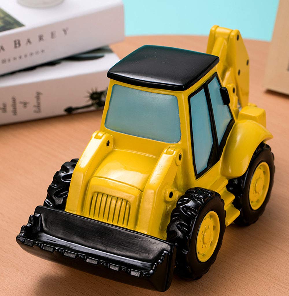 FUYU Cartoon Excavator in desk setup, perfect for kid's room decor and saving habit