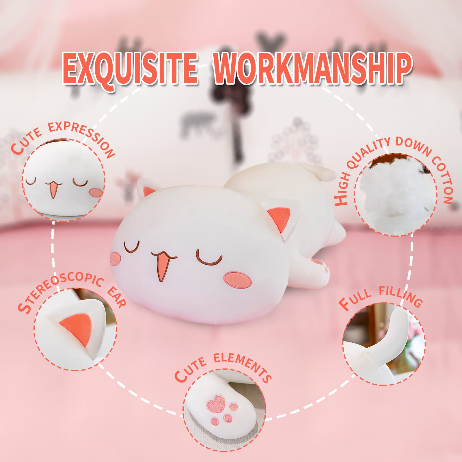 FUYU cat plush makes a thoughtful gift for kids and fans of kawaii toys.