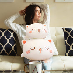 FUYU cat plush serves as a versatile pillow for lounging on sofa or bed.