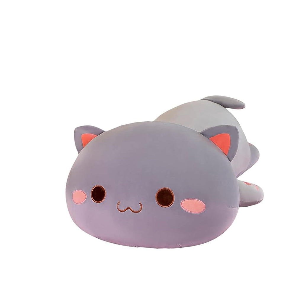 FUYU cat plush with grey round eyes, soft cuddle buddy for kids