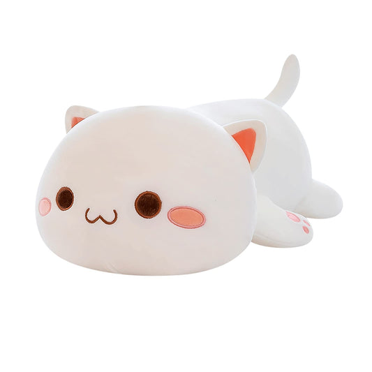 FUYU cat stuffed animal with white round eyes for cozy seating and play.