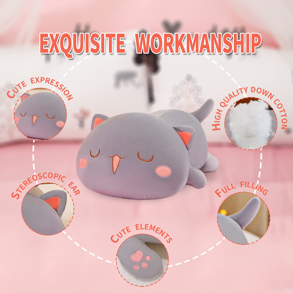 Fuyu skin-friendly fabric cat plush ideal for snuggling and naps.