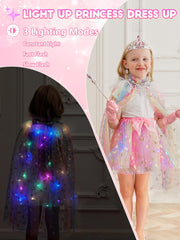 Fuzmo snap-on princess cape enhances quick and stylish dress-up moments.