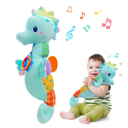 Fuzqq Seahorse head music toy for soothing infant engagement