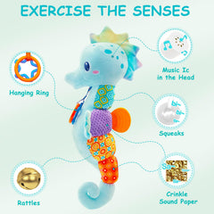 Fuzqq Seahorse neck sound enhances auditory curiosity during play