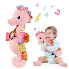 Fuzqq seahorse toy with head music box soothing melody for babies