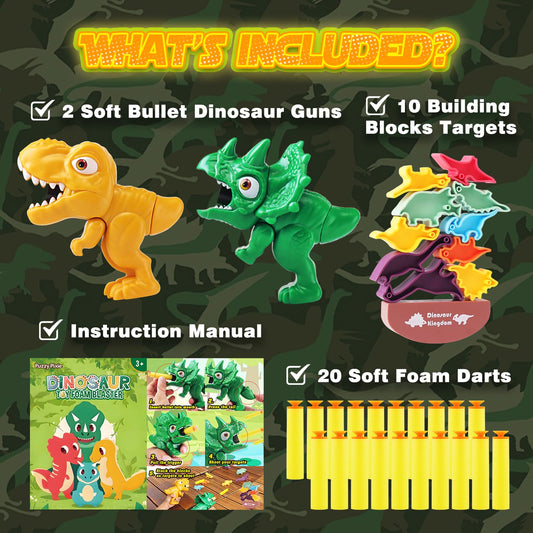 Fuzzy Pixie dinosaur blaster yellow T-Rex for outdoor family fun