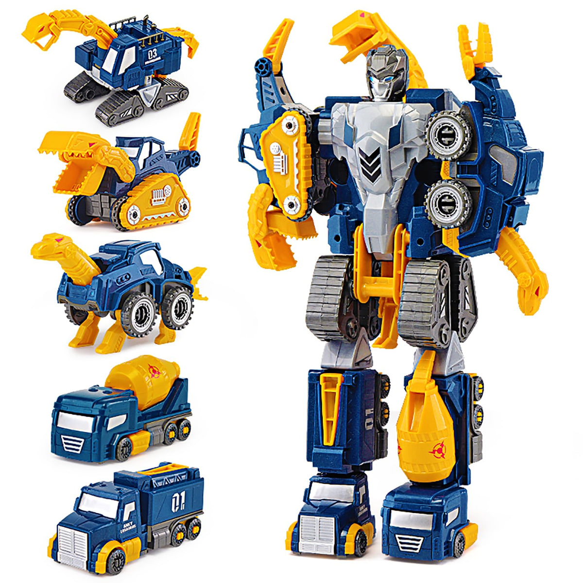 Fuzzy Pixie Toddler Construction Car Transform Set pack shot displaying magnetic parts for easy assembly.