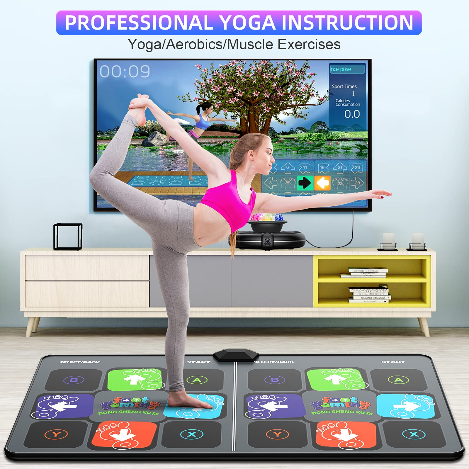 Foldable FWFX Dance Mat stores easily after use in small spaces.
