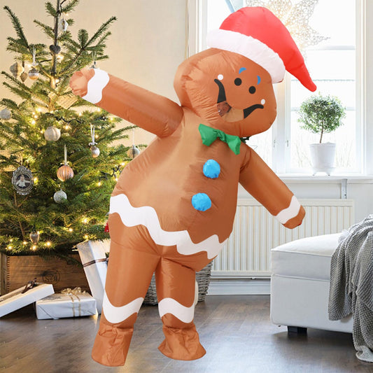 FWV Gingerbread Costume for Kids side view showing inflatable profile for visibility