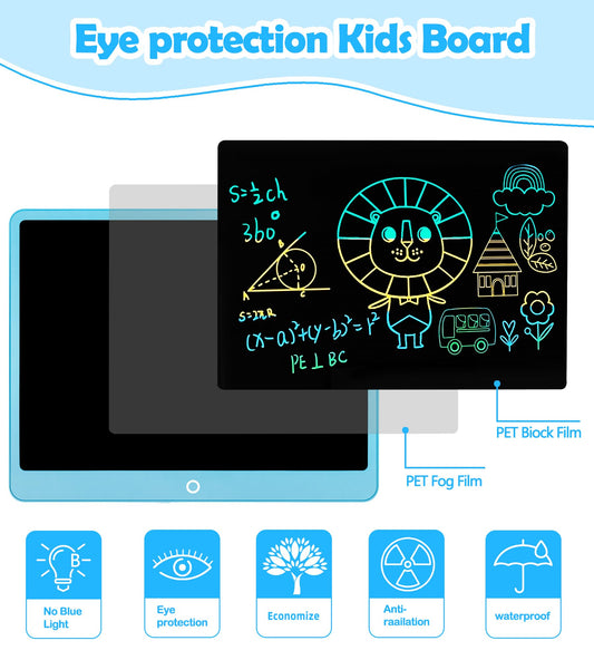 FXI LCD Writing Tablet erase button close-up showing quick screen clearing.